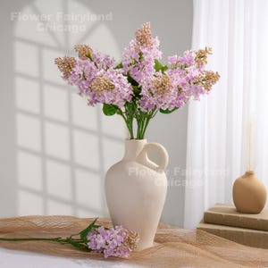 Faux Lilac Flower Stem - Artificial Flower - Lavender Pink