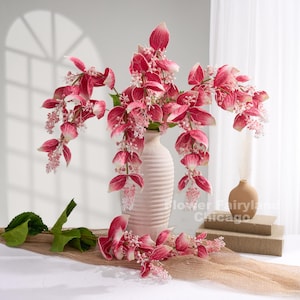 Faux Medinilla Magnifica Chandalier Royal Zenz - Artificial Flower - Pinkish Red
