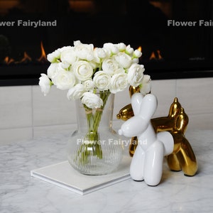 Mini Ranunculus Small Bundle | High Quality Artificial Flower | DIY | Floral | Wedding | Home Decors | Gifts - White