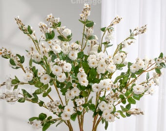 Faux Miniature Rose - Artificial Flower - White