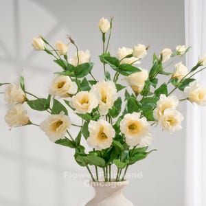 3 Heads Faux Lisianthus Stem - Artificial Flower - Cream