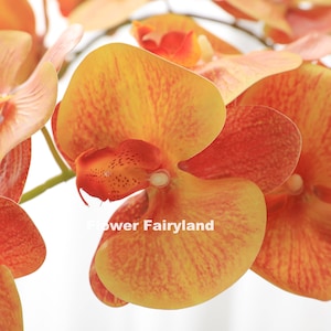 38&quot; 9 Heads Orchid | High Quality Artificial Flower | Wedding/Home Decoration | DIY | Home Decor | Gifts - Orange
