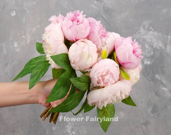 7 Köpfe Pfingstrosen Blumenstrauß | Hochwertige künstliche Blume | Basteln | Blumen | Dekoration/Hochzeitsdekoration Geschenke - Pink