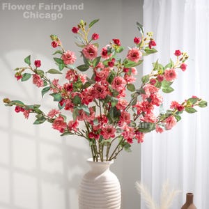 36&quot; Faux Camellia Stem - Artificial Flower - Pinkish Red
