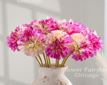 Faux Dahlia Bouquet - Artificial Flower - Purple