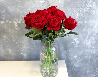 Faux Rose - Artificial Flower - Red