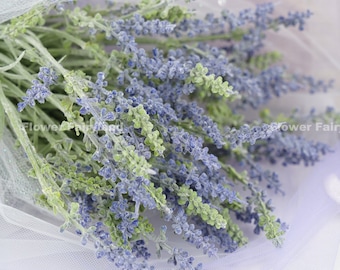 Faux Lavender Small Bundle | Artificial Flower | DIY | Floral | Wedding/Home Decoration | Gifts - Violet Blue