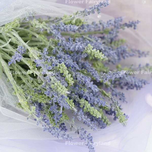Faux Lavande Petit Paquet | Fleur artificielle | BRICOLAGE | Florale | Décoration de mariage/maison | Cadeaux - Bleu Violet