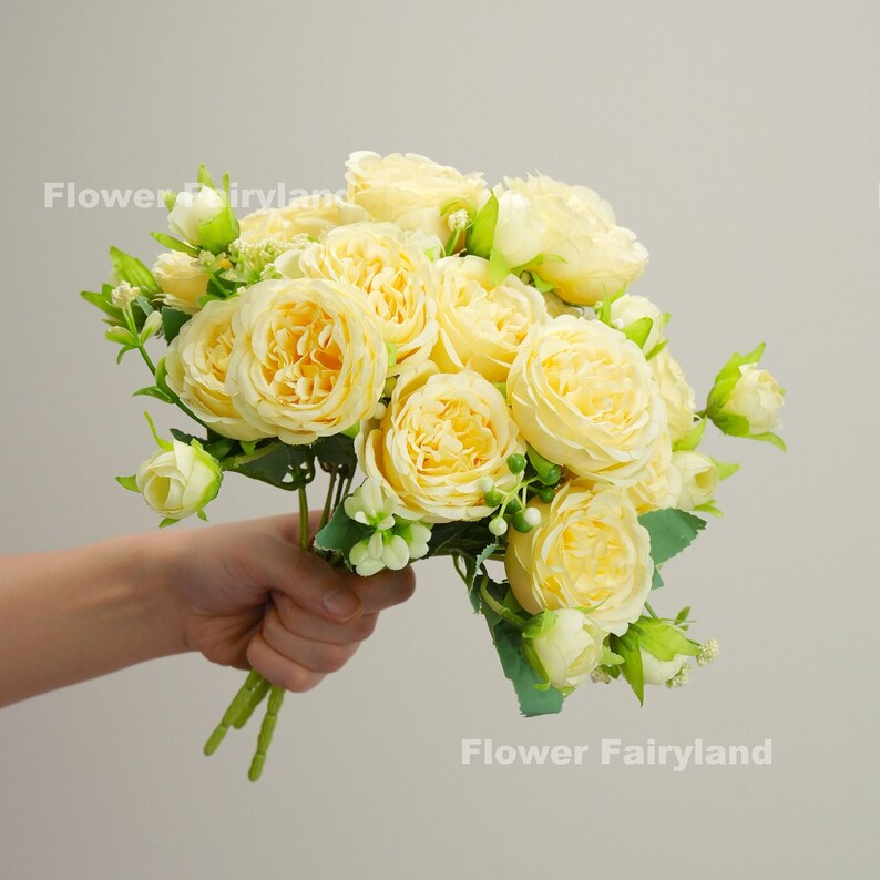 Faux Rose Small Bouquet Artificial Flower DIY Floral Etsy