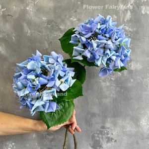 24“ Real Touch Large Head Hydrangea - Artificial Flower - Sky Blue