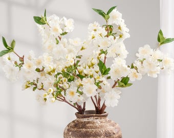 フェイク桜の短枝 - 造花 - ホワイト