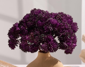 Sztuczna łodyga rozchodnika Real Touch Sedum Cluster - ciemnofioletowa