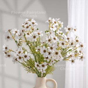 Faux Cosmos Stem - White