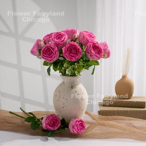 Real Touch Rose - Artificial Flower - Magenta