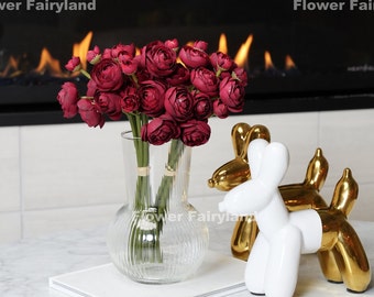 Mini Ranunculus Small Bundle - Artificial Flower - Burgundy