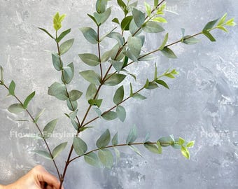 36" Faux Eucalyptus Leaf Stem - Artificial Plant - Dusty Green