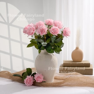 Real Touch Rose Stem - Artificial Flower - Light Pink