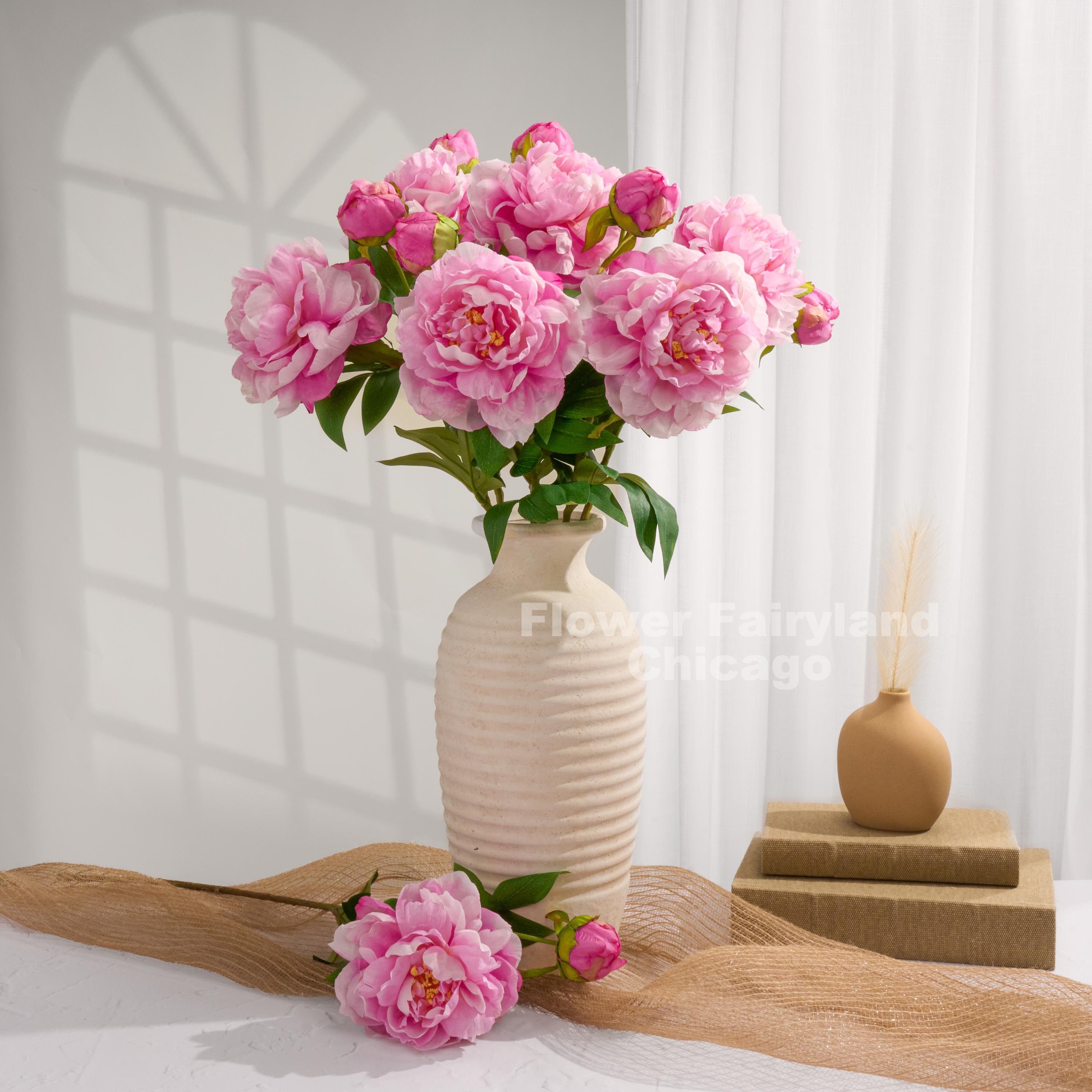 つぼみ付きフェイク牡丹 - 造花 - ホワイトピンク - Etsy 日本