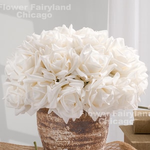 Real Touch Rose Bouquet - Artificial Flower - White