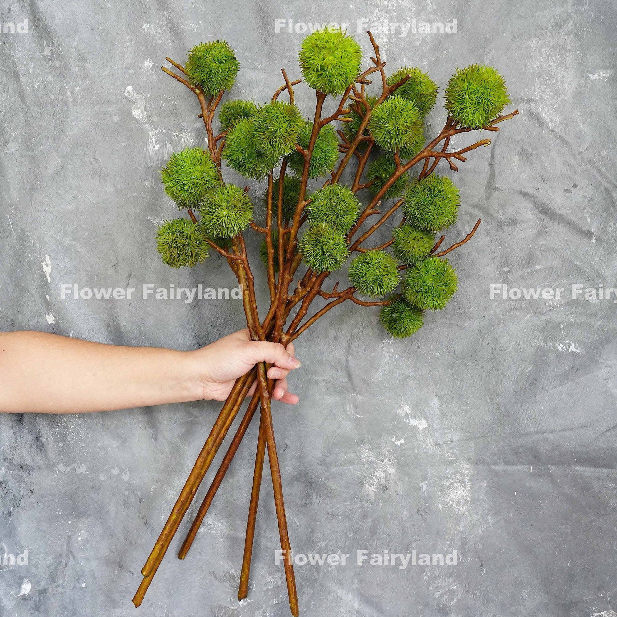 27 Faux Chestnut Stem 5 Chestnut Balls Artificial Etsy