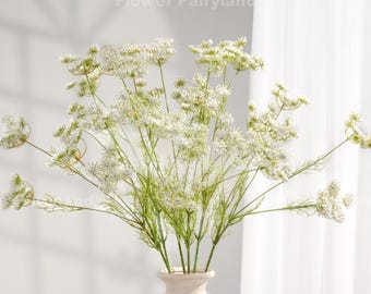 31“ Faux Queen Anne&#39;s Lace Branch - Artificial Plant - White
