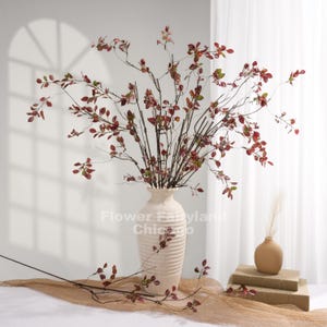39" Decorative Leaf Stem | Artificial Plant |DIY Greenery | Centerpieces | Wedding/Home Decoration | Gifts  Burgundy