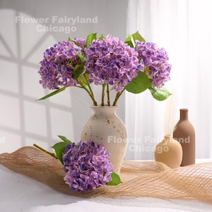 Stelo di ortensia realistico / Fiore artificiale di alta qualità / Fai da te / Floreale / Decorazione per matrimoni/casa / Regali - Viola
