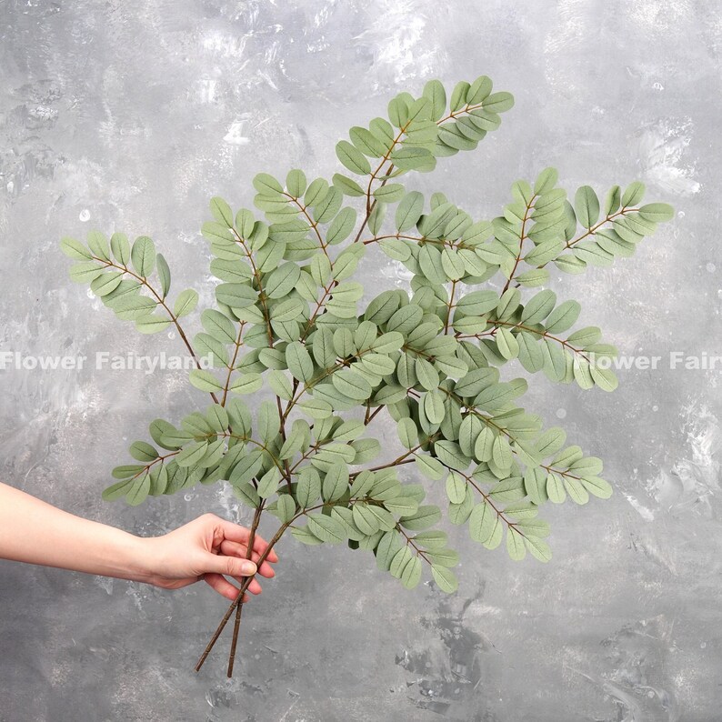 Realistic Senna Siamea Tree Branch High Quality Artificial Plant DIY Greenery Wedding/Home Decorations Gifts Dusty Green image 6