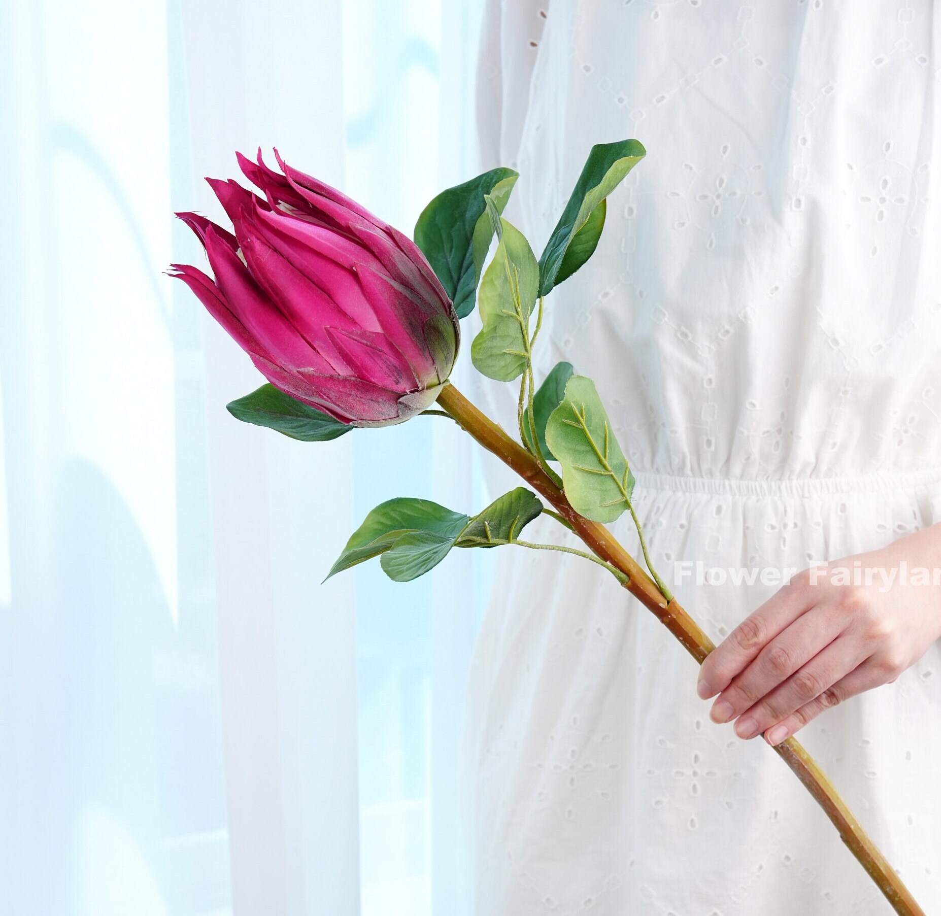 Faux King Protea Stem Artificial Flower Large Size Etsy