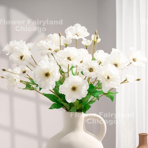 Faux Butterfly Ranunculus - White