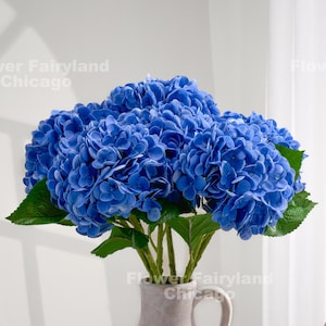 リアルタッチの巨大アジサイの茎 - 造花 - ダークブルー