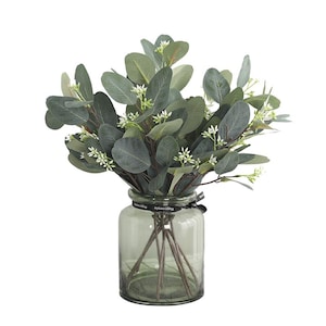 Faux Seeded Eucalyptus Leaf Stem | High Quality Artificial Plant | DIY | Greenery | Floral | Home Decor | Wedding | Gifts - Green