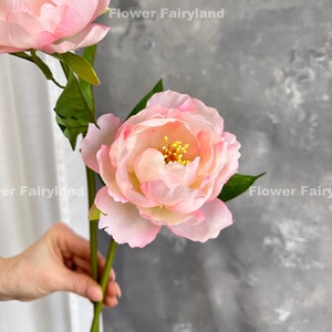 Bouquet de pivoines Tige de pivoine Fleur artificielle de haute qualité Bricolage Fleurs Décoration de mariage/maison Cadeaux Rose clair image 6