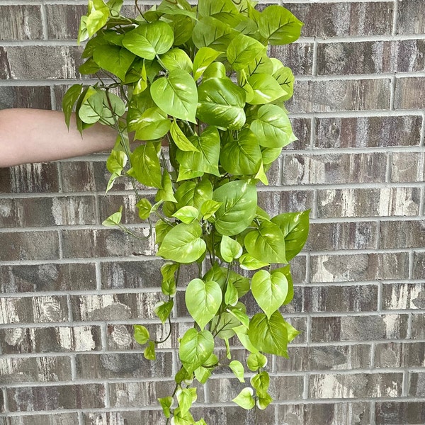 34" Faux Golden Pothos Hanging Plant | Hanging Vines | High Quality Artificial Plant | DIY Greenery | Wall/Pot/Home Decoration