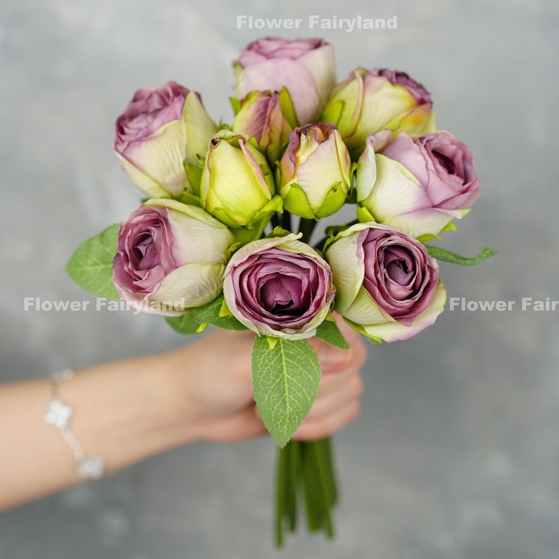 10 Stems Dried Look Rose Bouquet High Quality Artificial Etsy