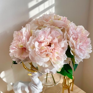 Faux Huge Peony Stem | High Quality Artificial Flower | DIY | Wedding Flowers | Home Decors | Centerpieces | Gifts - Light Pink