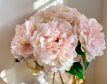 Faux Huge Peony Stem | Artificial Flower | Wedding/Home Decoration | Gifts - Light Pink