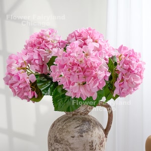 24“ Real Touch Large Head Hydrangea - Artificial Flower - Light Pink