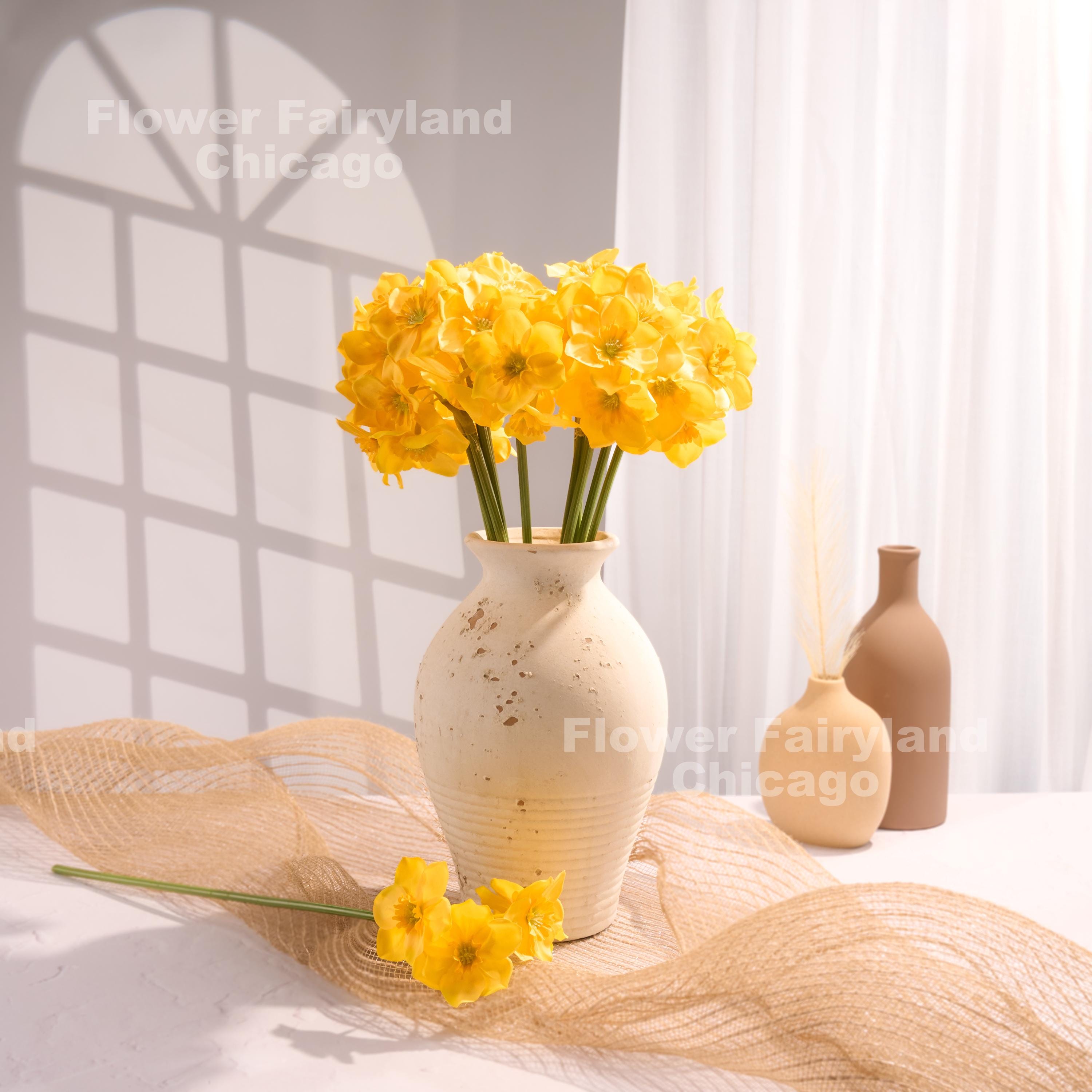 6 Stems Faux Narcissus Bundle - Yellow