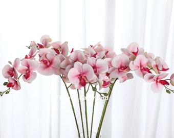 Orquídea de 9 cabezas de 38 "/flor artificial/bricolaje floral/centro de mesa/boda/decoración del hogar/regalos - Magenta