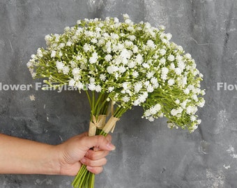 Aliento de bebé blanco/flor artificial/bricolaje/floral/boda/decoración del hogar/regalos - blanco