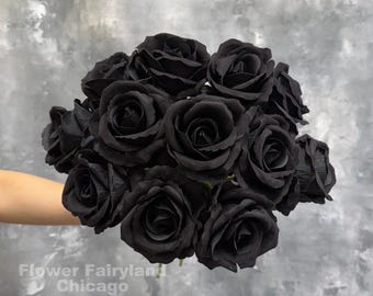 Rosa artificial - Flor artificial - Negra