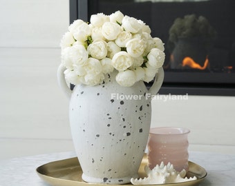 54 Small Heads Peony Bouquet | Artificial Flower | Centerpieces | DIY Floral | Wedding Bouquet | Home Decoration | Gifts - White