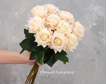 Artificial Real Touch Rose Stem Faux Flower / DIY Floral / Wedding ...