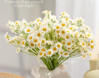 Faux Chamomile Bundle - Artificial Flower - Bright White