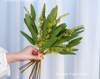 Real Touch Willow Seeded Eucalyptus Stem Bundle (4 Stems)