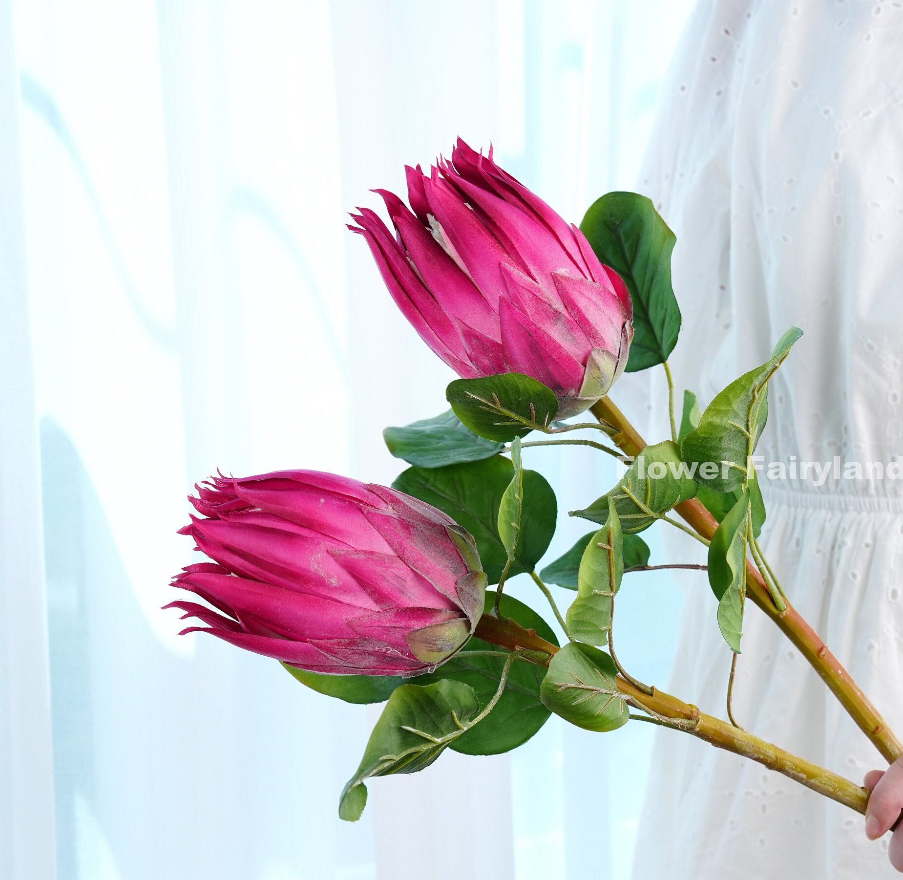 Faux King Protea Stem Artificial Flower Large Size Etsy