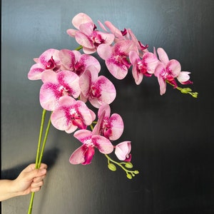 9 Heads Orchid | High Quality Artificial Flower | Wedding/Home Decoration | Gifts - Purplish Magenta