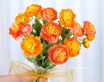 Kalalou 32 Artificial Large Orange Floral Stems - 6/Case