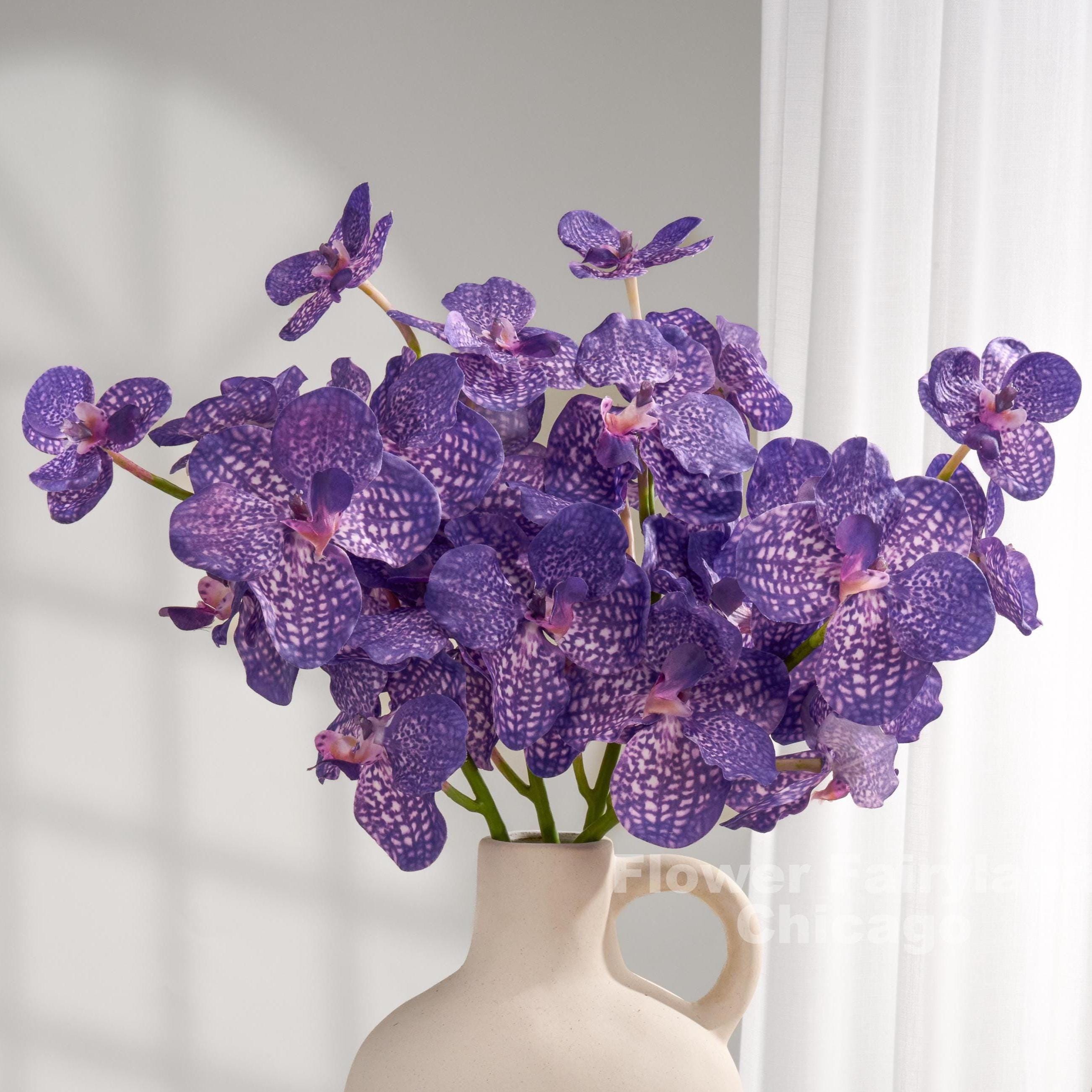 リアルタッチ バンダオーキッドステム - 造花 - パープル - Etsy 日本